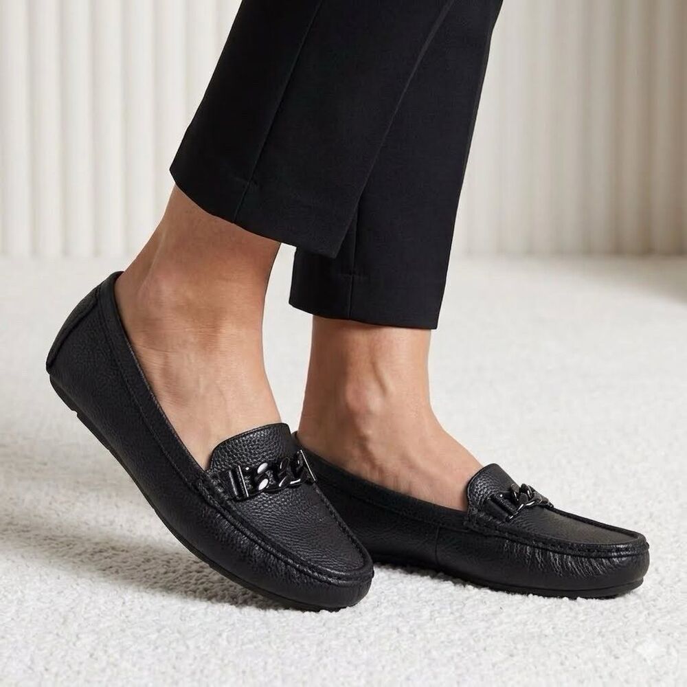 Anne Klein iflex Slip On Casual Loafers Womens Shoes 8M Black - Picture 1 of 10
